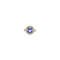 Evil Eye Pendants, Tibetan Style, gold color plated, DIY & evil eye pattern & enamel & with rhinestone & double-hole, more colors for choice, nickel, lead & cadmium free, Sold By PC