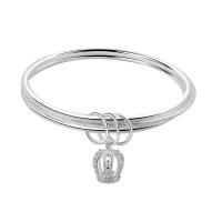 Brass Bracelet & Bangle, Crown, silver color plated, different size for choice & for woman, Sold By PC
