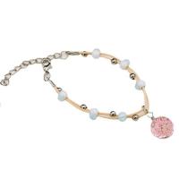 Porcelain Bracelet with Dried Flower & Wax Cord & Glass & Zinc Alloy plated for woman Length Approx 7.08 Inch Sold By Lot