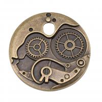 Zinc Alloy Pendants Flat Round antique bronze color plated vintage & DIY nickel lead & cadmium free Sold By PC