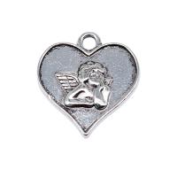 Tibetan Style Heart Pendants, antique silver color plated, vintage & DIY, nickel, lead & cadmium free, 19x17mm, Sold By PC