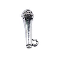 Zinc Alloy Pendants microphone antique silver color plated vintage & DIY nickel lead & cadmium free Sold By PC
