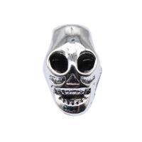 Tibetan Style Skull Pendants, antique silver color plated, vintage & DIY, nickel, lead & cadmium free, 9x15mm, Sold By PC