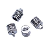 Tibetan Style End Cap, Column, antique silver color plated, vintage & DIY, nickel, lead & cadmium free, 7x7x10mm, Sold By PC