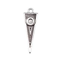 Tibetan Style Pendants, Triangle, antique silver color plated, vintage & DIY, nickel, lead & cadmium free, 9x29mm, Sold By PC
