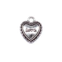 Tibetan Style Heart Pendants, antique silver color plated, vintage & DIY, nickel, lead & cadmium free, 16x13mm, Sold By PC