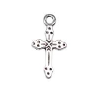 Tibetan Style Cross Pendants, antique silver color plated, vintage & DIY, nickel, lead & cadmium free, 11x21mm, Sold By PC