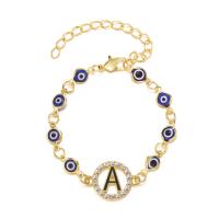Evil Eye Jewelry Bracelet, Tibetan Style, with Resin, different styles for choice & for woman & with rhinestone, golden, nickel, lead & cadmium free, 15mm,7mm, Length:Approx 6.3 Inch, Sold By PC