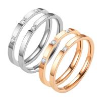 حجر الراين خاتم الإصبع الفولاذ المقاوم للصدأ, 304 الفولاذ المقاوم للصدأ, حجم مختلفة للاختيار & للمرأة & مع حجر الراين, المزيد من الألوان للاختيار, 2x1.50mm, تباع بواسطة PC