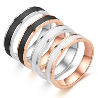 Ring Finger Titantium stali, Naklejka epoksydowa, biżuteria moda & dla obu płci & różnej wielkości do wyboru, dostępnych więcej kolorów, 4mm, sprzedane przez PC
