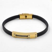 PU Leather Bracelet, with Titanium Steel, Vacuum Ion Plating, fashion jewelry & for man, more colors for choice, Length:21 cm, Sold By PC
