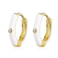 Brass Huggie Hoop Earring, Donut, gold color plated, fashion jewelry & for woman & epoxy gel, more colors for choice, nickel, lead & cadmium free, 15mm, Sold By Pair