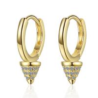 Cubic Zirconia Micro Pave Brass Earring Conical plated fashion jewelry & micro pave cubic zirconia & for woman nickel lead & cadmium free 14mm 20mm Sold By Pair