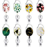 ABS Plastic Badge Holder, with Tibetan Style, portable & Unisex & retractable, more colors for choice, 68x34mm, Sold By PC