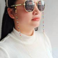 Brass Glasses Chain, with Glass, anti-skidding & for woman, multi-colored, nickel, lead & cadmium free, Length:Approx 75 cm, Sold By PC