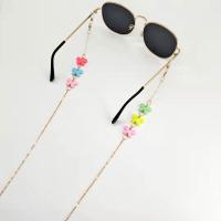 Zinklegierung Brillenkette, mit Kunststoff, Anti-Skidding & verschiedene Stile für Wahl & für Frau, goldfarben, frei von Nickel, Blei & Kadmium, Länge:ca. 75 cm, verkauft von PC