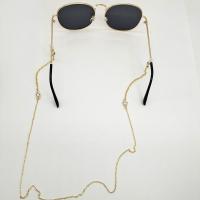 alliage de zinc Chaîne de lunettes, avec cristal, anti-dérapage & pour femme, doré, protéger l'environnement, sans nickel, plomb et cadmium, Longueur:Environ 75 cm, Vendu par PC