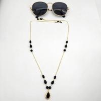 Zinklegierung Brillenkette, mit Kristall, Anti-Skidding & für Frau, keine, frei von Nickel, Blei & Kadmium, Länge:ca. 75 cm, verkauft von PC