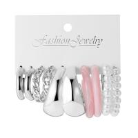 Zinklegierung Ohrringe, mit Kunststoff Perlen & Acryl, 5 Stück & Modeschmuck & für Frau, frei von Nickel, Blei & Kadmium, verkauft von setzen