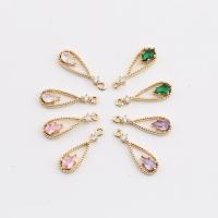 Rhinestone Brass Pendants, high quality plated, DIY & with rhinestone, more colors for choice, nickel, lead & cadmium free, 6x18mm, 10PCs/Bag, Sold By Bag