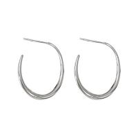 Brass Stud Earring, silver color plated, fashion jewelry & for woman, nickel, lead & cadmium free, 27x21mm, Sold By Pair