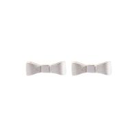 Brass Stud Earring Bowknot silver color plated fashion jewelry & for woman silver color Sold By Pair