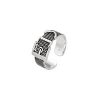 Cink Alloy Finger Ring, pomahnita, Berba & bez spolne razlike, srebro, nikal, olovo i kadmij besplatno, 10mm, Veličina:7, Prodano By PC