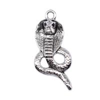 Tibetan Style Animal Pendants, Snake, antique silver color plated, vintage & DIY, nickel, lead & cadmium free, 19x41mm, Sold By PC