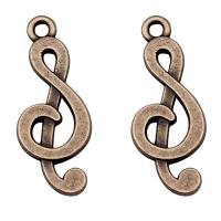 Tibetan Style Pendants, Music Note, plated, vintage & DIY, more colors for choice, nickel, lead & cadmium free, 11x28mm, Sold By PC