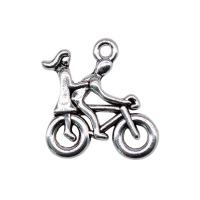 Tibetan Style Pendants, Bike, plated, vintage & DIY, more colors for choice, nickel, lead & cadmium free, 21x18mm, Sold By PC