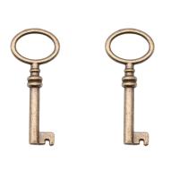 Tibetan Style Key Pendants, plated, vintage & DIY, more colors for choice, nickel, lead & cadmium free, 17x41mm, Sold By PC