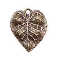 Tibetan Style Leaf Pendants, plated, vintage & DIY, more colors for choice, nickel, lead & cadmium free, 26x21mm, Sold By PC