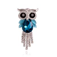 Rhinestone Brooch Zinc Alloy with Cats Eye Owl fashion jewelry & for woman & with rhinestone nickel lead & cadmium free Sold By PC