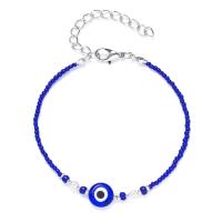 Evil Eye Jewelry Bracelet, Tibetan Style, with Seedbead, with 2.36inch,1.97inch extender chain, fashion jewelry & evil eye pattern & for woman, more colors for choice, nickel, lead & cadmium free, 10mm,5mm, Length:Approx 6.69 Inch, Sold By PC