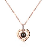 Brass Necklace, with 3.5cm extender chain, Heart, plated, fashion jewelry & for woman, more colors for choice, nickel, lead & cadmium free, 13x20mm, Length:40 cm, Sold By PC