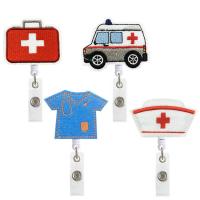 ABS Plastic Badge Holder with Felt portable & Unisex & retractable Sold By PC