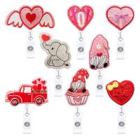 ABS Plastic Badge Holder, with Felt, portable & Unisex & retractable, more colors for choice, 85x32mm, Sold By PC