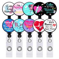 ABS Plastic Badge Holder, epoxy gel, portable & Unisex & retractable, more colors for choice, 85x32mm, Sold By PC