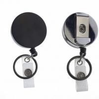 ABS Plastic Badge Holder with Iron portable & Unisex & retractable black 40mm Sold By PC