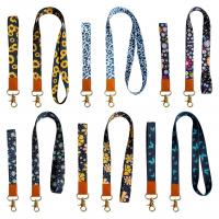 Polyester Cellphone Lanyard with PU Leather printing portable & Unisex Sold By PC