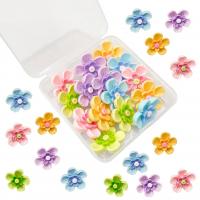 Resin Nail, Flower, 15 pieces, mixed colors, 75x76x25mm, 25x21mm, 15PCs/Box, Sold By Box