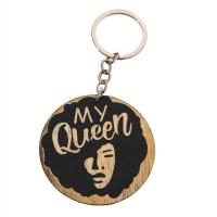 Bag Purse Charms Keyrings Keychains Wood with Zinc Alloy Flat Round Mother Day Jewelry & with letter pattern & for woman Sold By PC