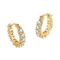 Cubic Zirconia Micro Pave Brass Earring plated micro pave cubic zirconia & for woman Sold By Lot