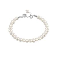 Brass Bracelet with Plastic Pearl with 3cm extender chain fashion jewelry & for woman & hollow platinum plated Alphabet Letter Approx 17 cm  Sold By PC