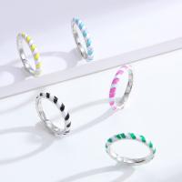 Cink Alloy Finger Ring, modni nakit & za žene & emajl, više boja za izbor, nikal, olovo i kadmij besplatno, Veličina:7, Prodano By PC