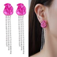 Mode-Fringe-Ohrringe, Zinklegierung, mit Messing, Modeschmuck & für Frau, keine, frei von Nickel, Blei & Kadmium, 109x17mm, verkauft von Paar