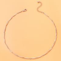 Collar de Aleación de Zinc, con 5.5vm extender cadena, chapado en color de plata, Joyería & para mujer, plateado, longitud 39.5 cm, Vendido por UD