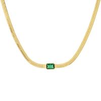 Acier titane collier, avec 5cm chaînes de rallonge, bijoux de mode & pour femme & avec zircone cubique, plus de couleurs à choisir, Longueur:40 cm, Vendu par PC