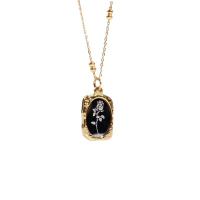 Partículas de aço colar, with 5cm extender chain, Rose, 18K banhado a ouro, joias de moda & para mulher, dois diferentes cores, 14x20mm, comprimento 45 cm, vendido por PC