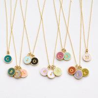 Stainless Steel Jewelry Necklace, with 5cm extender chain, Vacuum Ion Plating, fashion jewelry & letters are from A to Z & different styles for choice & for woman & enamel, more colors for choice, 16mm, Length:45 cm, Sold By PC